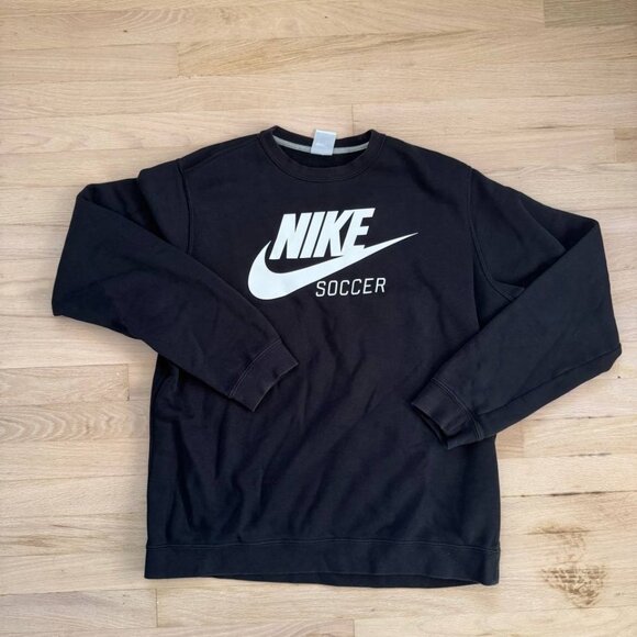 Nike Soccer Club Fleece Crew Neck Black Size Large - Picture 1 of 4
